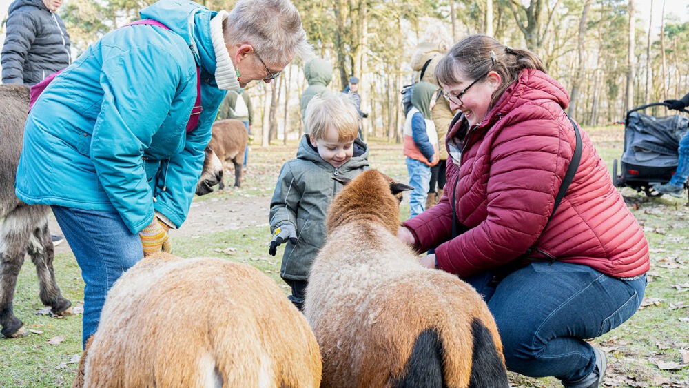 Kinder beschenken Tiere