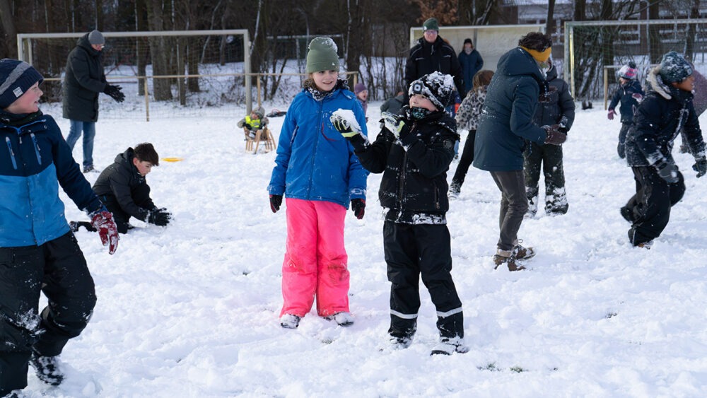 Schneeballschlacht in Werth